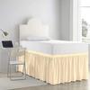 Bed Skirt for Dorm, Extra Long Ruffle 28" Drop College Dorm Bed Skirt, Ivory Solid, Twin-XL. view 1