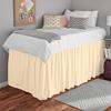 Bed Skirt for Dorm, Extra Long Ruffle 28" Drop College Dorm Bed Skirt, Ivory Solid, Twin-XL. view 3