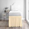 Bed Skirt for Dorm, Extra Long Ruffle 28" Drop College Dorm Bed Skirt, Ivory Solid, Twin-XL. view 4