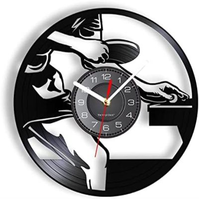 12In Wall Clock Silent Non-Ticking Table Tennis Serve Vinyl Record Wall Clock Sport Retro Professional Player Champion Gift Art Home Decor Fitness Exercise Watch