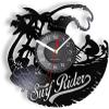 12 Inch Wall Vinyl Decorative Wall Clocks Surf Rider Vinyl LP Record Wall Clock Surfboard Summer Coastal Surf Beach Craft Disk Decor Hanging Cool Watch view 1