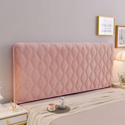 CAMZ Velvet Thicken Bed Headboard Slipcover for Twin Queen Full Cal King Size, Quilted Old Headboard Cover Dustproof Protector Cover Washable