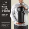 Airpot Coffee Dispenser With Pump, Black - 12 Hours Hot Water Dispenser with Pump, 36 Hours Cold - Coffee Thermal Carafe for Hot Drinks, Tea Flask for Beverages -Large Carafe w/ One-Handed Dispensing view 4