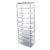 9 Tier Shoe Rack with Dustproof Cover, 27 Pairs Portable Vertical Shoe Rack Storage Organizer with Nonwoven Fabric Cover Cabinet for Closet & Entryway, Wine Red view 3