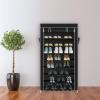 7 Tier Shoe Rack with Dustproof Cover, 36 Pairs Portable Vertical Double Row Shoe Rack Storage Organizer with Nonwoven Fabric Cover Cabinet for Closet & Entryway, Black view 2