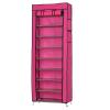 9 Tier Shoe Rack with Dustproof Cover, 27 Pairs Portable Vertical Shoe Rack Storage Organizer with Nonwoven Fabric Cover Cabinet for Closet & Entryway, Rose Red view 1
