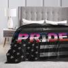 Qauirfe Homoflexible Lesbian Pride Flag0 Throw Lightweight Blankets Bed Sofa Warm Cozy Fluffy Throw Plush 50"X40" Blanket view 4