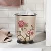 Zahari Home 2pc Larrisa Floral Bathroom Decor Set Waste Basket for Bathroom & Tissue Cover Modern Classic Contemporary Decor Stylish Unique Design Beautiful Bathroom Accessories Set view 2