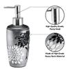 Zahari Home 4pc Erica Bathroom Accessories Sets Modern Classic Soap Dispenser, Tumbler, Tooth Brush Holder and Soap Dish Holder Unique Design Grey Bathroom Set view 2