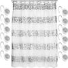 Zahari Home Sinatra Bathroom Shower Curtain Set - 13pc Classic White Shower Curtain & Hooks - Unique Design view 1