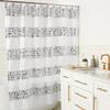 Zahari Home Sinatra Bathroom Shower Curtain Set - 13pc Classic White Shower Curtain & Hooks - Unique Design view 2