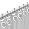 Zahari Home Sinatra Bathroom Shower Curtain Set - 13pc Classic White Shower Curtain & Hooks - Unique Design view 3