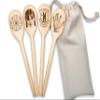 Wednesday Spoons Set Of 4 Funny Wooden Spoons Inspired Wednesday Thing Nevermore Academy Ophelia Hall Wednesday TV Horror Movie Fan Art Gift (4 Spoons + Bag) view 1