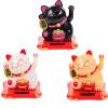 LIFKOME Waving Cat 3pcs Solar Powered Chinese Cute Wealth Welcoming Waving Cat for Home Display Office and Car dcor view 1