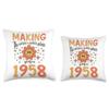 65 Birthday Making the world a better place since 1958 Throw Pillow view 3