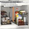 AOSITE Pull Out Cabinet Organizer 2 Tier Bathroom Under Sink Organizers and Storage Kitchen Small Under Sink Storage with Sliding Drawers Under Kitchen Sink Organizer Sliding Cabinet Pull Out Shelves view 3