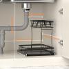 AOSITE Pull Out Cabinet Organizer 2 Tier Bathroom Under Sink Organizers and Storage Kitchen Small Under Sink Storage with Sliding Drawers Under Kitchen Sink Organizer Sliding Cabinet Pull Out Shelves view 4