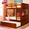 ISHVED Latest Upgraded & Stronger Bunk Bed Full Over Full with Trundle, Convertible Design, Safer Reinforced Solid Wood Bunkbed Full Over Full Size Bunk Bed Frame (Easier Assembly) (Walnut) view 1