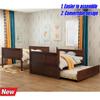 ISHVED Latest Upgraded & Stronger Bunk Bed Full Over Full with Trundle, Convertible Design, Safer Reinforced Solid Wood Bunkbed Full Over Full Size Bunk Bed Frame (Easier Assembly) (Walnut) view 3