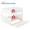 ISHVED Latest Upgraded & Stronger Bunk Bed Full Over Full with Trundle, Convertible Design, Safer Reinforced Solid Wood Bunkbed Full Over Full Size Bunk Bed Frame (Easier Assembly) (White) view 2
