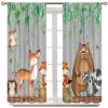 Rustic Animal Curtains, Wild Forest Animal Bear Fox Deer Kids Window Treatments for Living Room Bedroom, Farmhouse Woodland Blackout Drapes 2 Panel Sets, 63x72 Inch view 3