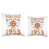 71 Birthday Making the world a better place since 1953 Throw Pillow view 3