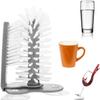 Jerliflyer Wall Suction Cup Washing Brush, Bar Glass Washer for Sink with Strong Base 360 Cleaning Cups Bottles Brush (Gray) view 1