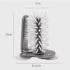 Jerliflyer Wall Suction Cup Washing Brush, Bar Glass Washer for Sink with Strong Base 360 Cleaning Cups Bottles Brush (Gray) view 2