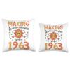 60 Birthday Making the world a better place since 1963 Throw Pillow view 3