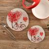 ALAZA Red Love Heart Bicycle Valentine's Day PotHolders Trivets Set Cotton Hot Pot Holders Set Farmhouse Coasters,Hot Pads,Hot Mats for Kitchen Counter Decorative view 2