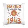 80 Birthday Making the world a better place since 1943 Throw Pillow view 1