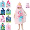 Athaelay Soft Microfiber Swim Cover-ups for 3 to 10 Years Old Kids Hooded Bath Towels Girls' Mermaid Beach Cape view 1