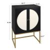 Goujxcy 2 Door High Cabinet with Adjustable Shelf, Symmetrical Semicircle Design, Suitable for Living Room, Bedroom (Black-2 Door) view 3