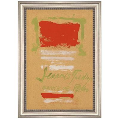 Mark Rothko Season's Greetings Canvas Print Home Decor Colorful Abstract Framed Wall Art for Living Room Decor Canvas Painting Posters And Prints Gifts Silver Frame,8"x12" 20x30cm