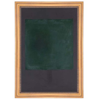 Mark Rothko Green on Maroon Canvas Print Home Decor Colorful Abstract Framed Wall Art for Living Room Decor Canvas Painting Posters And Prints Gifts Gold Frame,8"x12" 20x30cm