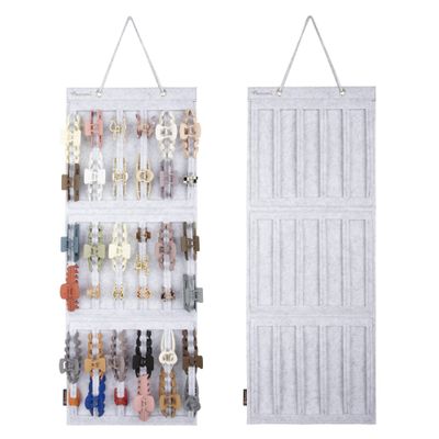 Hanging Claw Clips Holder for Women, Claw Hair Clips Storage Organizer for Lady, Hair Banana Barrettes and Butterfly Jaw Clip Display Stand Holder. (Gray)