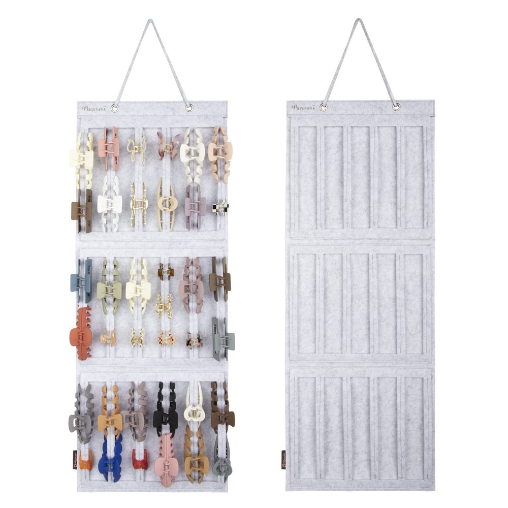 Hanging Claw Clips Holder for Women, Claw Hair Clips Storage Organizer for Lady, Hair Banana Barrettes and Butterfly Jaw Clip Display Stand Holder. (Gray)