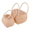 HANABASS 2pcs Hand Woven Multi-purpose Flower Basket Decorative Storage Baskets for Home Office and Events Natural Rattan Unique Shape view 1