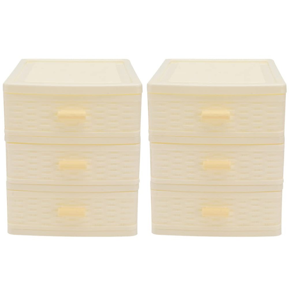 CALLARON 2pcs Desktop Storage Box Organizer Multi-functional Drawer Organizer for Cosmetics and Sundries Stylish Cosmetic Storage for Tidy Dressing Table and Bedroom