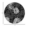Grey and White Floral Round Area Rugs Collection 6', Abstract Chrysanthemum Black Non Slip Indoor Circular Throw Runner Rug Floor Mat Carpet for Living Room Dining Table Bedroom Nursery Decor view 2