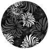 Grey and White Floral Round Area Rugs Collection 6', Abstract Chrysanthemum Black Non Slip Indoor Circular Throw Runner Rug Floor Mat Carpet for Living Room Dining Table Bedroom Nursery Decor view 3