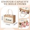 Buryeah 8 Pack Bride Tote Bag Bride Tribe Wedding Gift Bridal Burlap Bag with Handles Bridal Jute Tote Reusable for Newlywed(Black) view 3