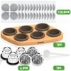 CAPMESSO Reusable Capsules for Nespresso OriginalLine, 6pcs Refillable Pods - Stainless Steel Coffee Pods Compatible with Nespresso OriginalLine Machine (6 Pods + 100 Lids + Wood Storage Tray) view 2