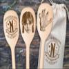 Wednesday Spoons Set Of 3 Funny Wooden Spoons Inspired Wednesday Thing Nevermore Academy Ophelia Hall Wednesday TV Horror Movie Fan Art Gift (3 Spoons Set + Engraved Bag) view 4