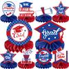 2026 Graduation Party Decorations 10PCS Red Blue Graduation Honeycomb Centerpieces Congrats Grad Honeycomb Table Centerpieces Class of 2026 3D Table Topper Decor for Graduation Party Favor Supplies view 1