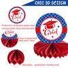 2026 Graduation Party Decorations 10PCS Red Blue Graduation Honeycomb Centerpieces Congrats Grad Honeycomb Table Centerpieces Class of 2026 3D Table Topper Decor for Graduation Party Favor Supplies view 2