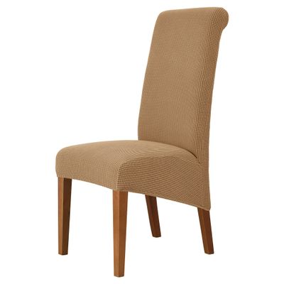 VIKAUL High Back Chair Covers, Set of 6 Stretch Spandex Chair Slipcovers Removable Washable Seat Cover Chair Protectors for Dining Room Banquet Hotel Kitchen,Light Coffee