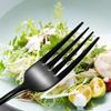 Black Spoons and Forks Set, Set of 16 Top Food Grade Stainless Steel Forks and Spoons Silverware Set, Kitchen Accessories Cutlery Set, Mirror Finish view 4