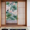 JCETUNO Chinese Japanese Noren Doorway Curtain Linen Printed Hanging Door Tapestry for Sushi Kitchen Home Decoration,Wide 43",Crane view 1