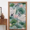 JCETUNO Chinese Japanese Noren Doorway Curtain Linen Printed Hanging Door Tapestry for Sushi Kitchen Home Decoration,Wide 43",Crane view 4